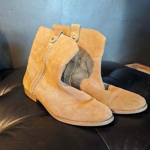 Tan leather boots women